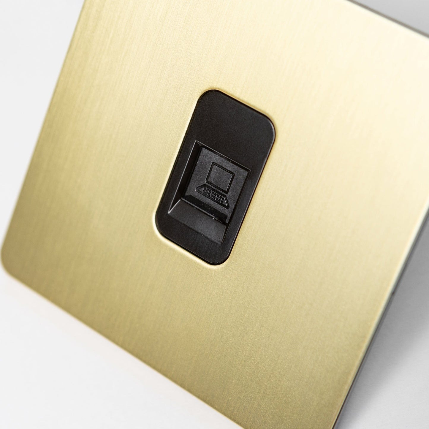 Satin Brass Switches and Sockets - Straight Knurled Design