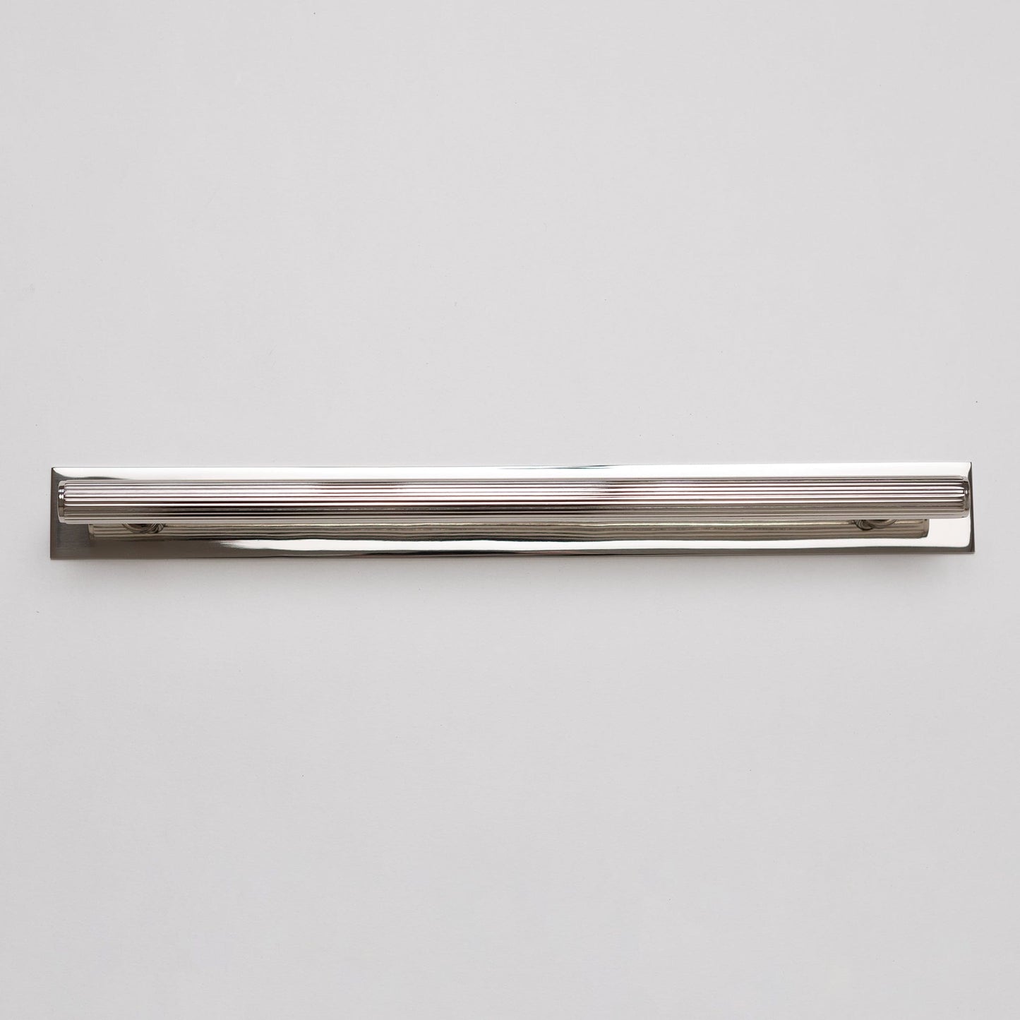 Solid Brass Straight Knurled Kitchen Pull Handles & Knobs - Polished Nickel Finish