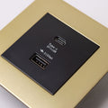 Satin Brass Switches and Sockets - Straight Knurled Design