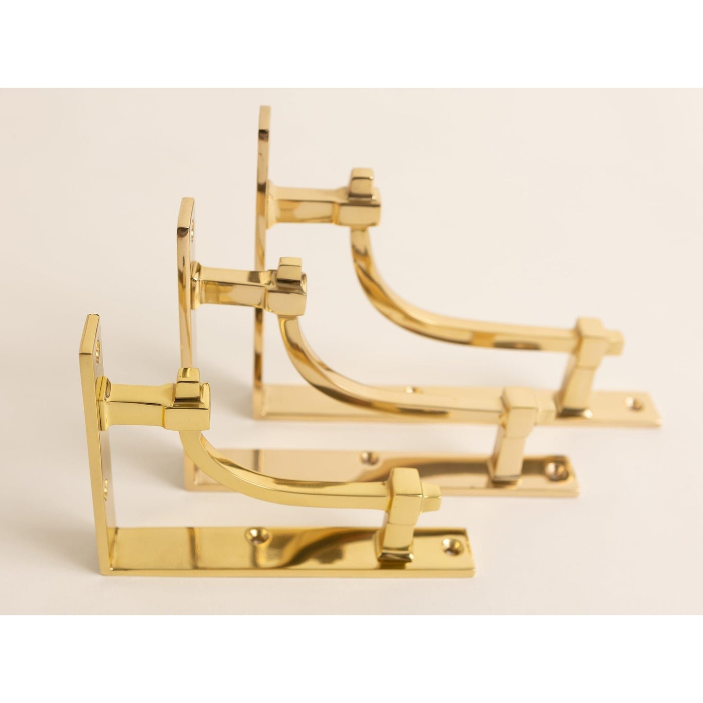Polished Brass Vintage Industrial Style Solid Brass Shelf Brackets - Brass bee
