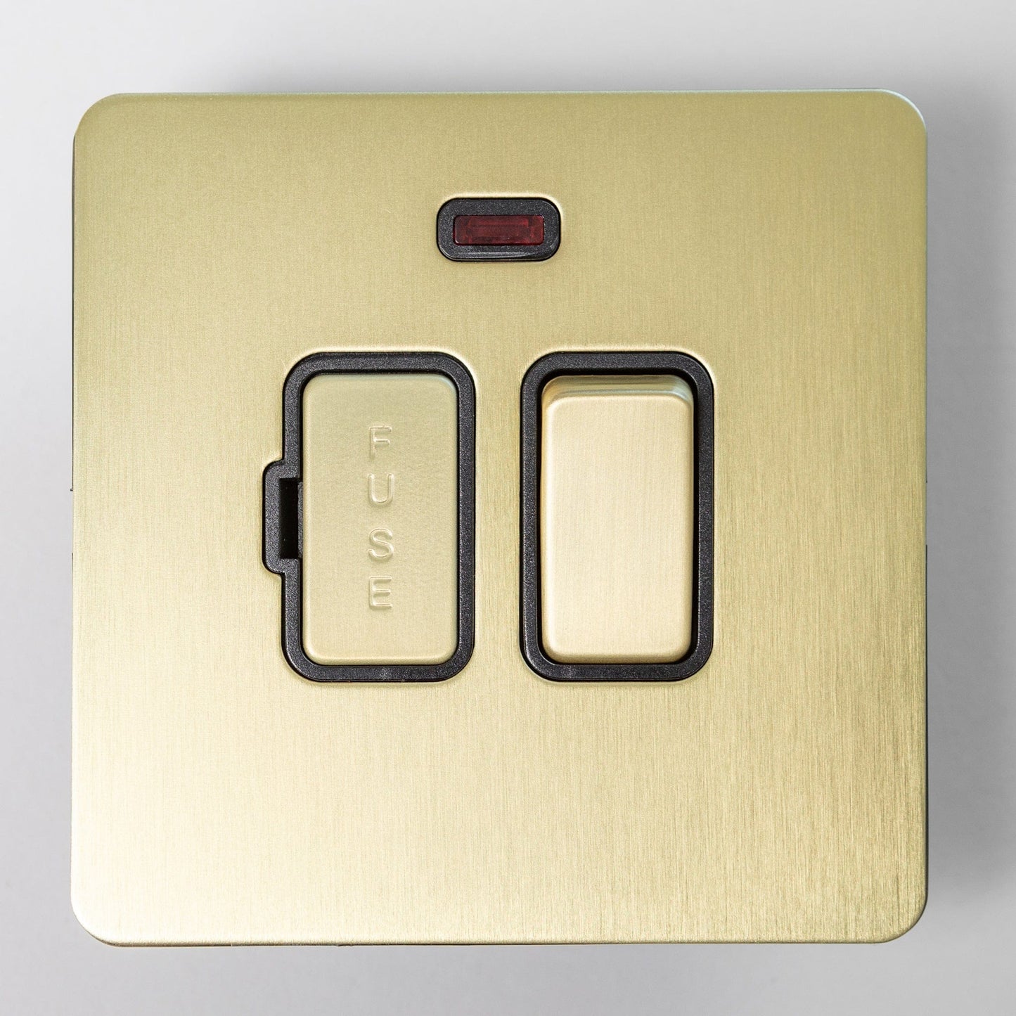 Satin Brass Switches and Sockets - Straight Knurled Design