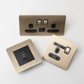 Brass Bee Antique Brass Knurled Switch — Single Dimmer