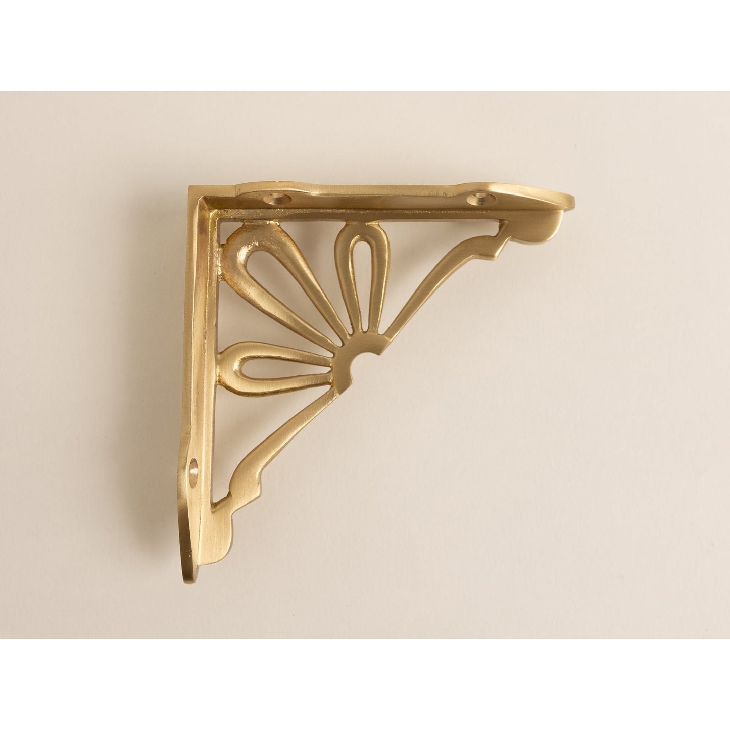 Satin Brass Flower Shelf Brackets - Heavy Duty Solid Brass - Brass bee