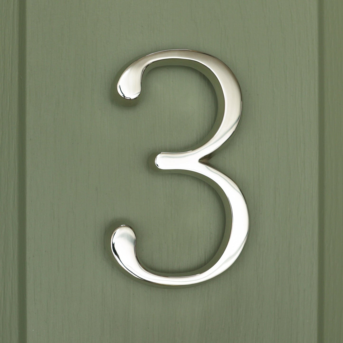Premium Floating Plain House Numbers in Nickel Finish 0-9