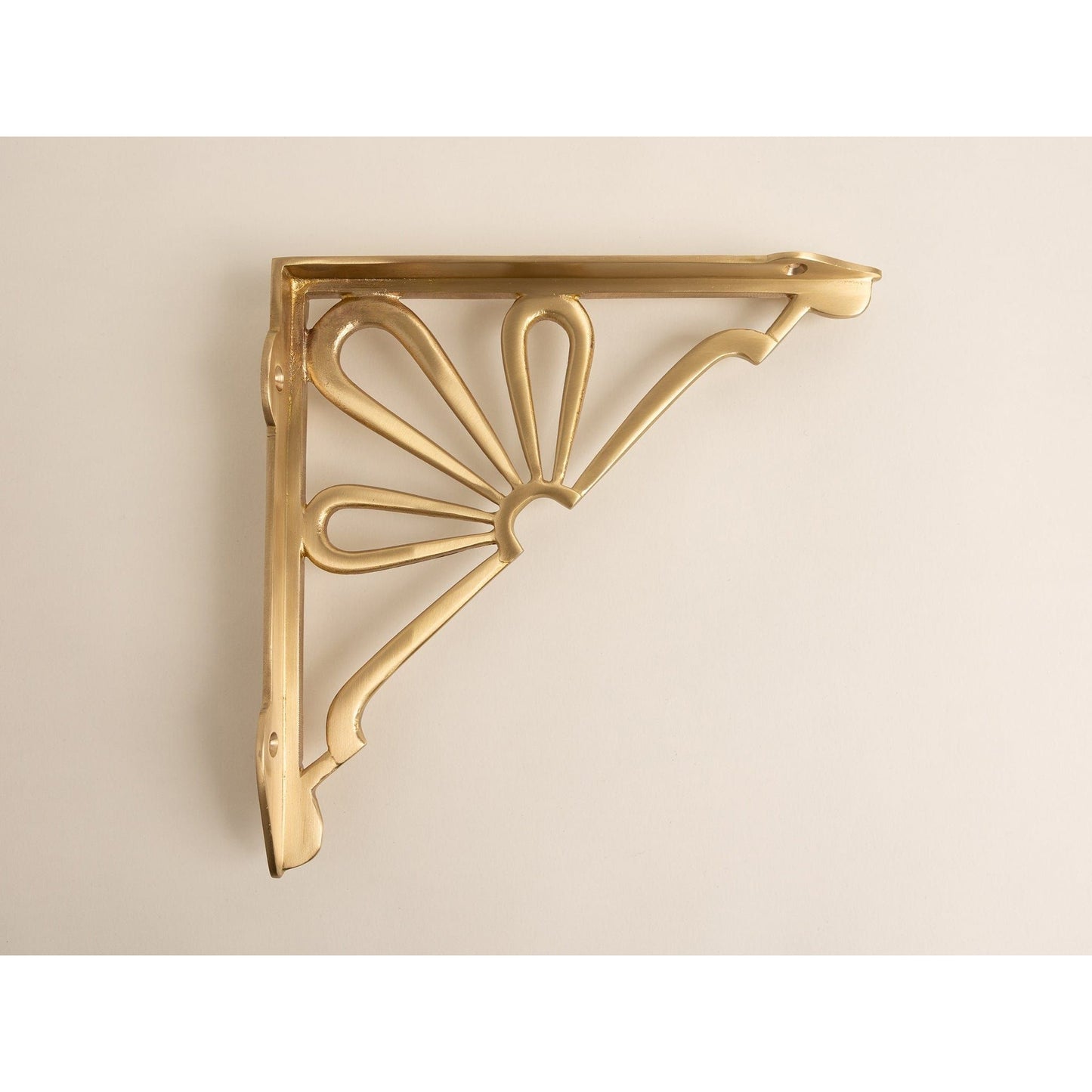 Satin Brass Flower Shelf Brackets - Heavy Duty Solid Brass - Brass bee