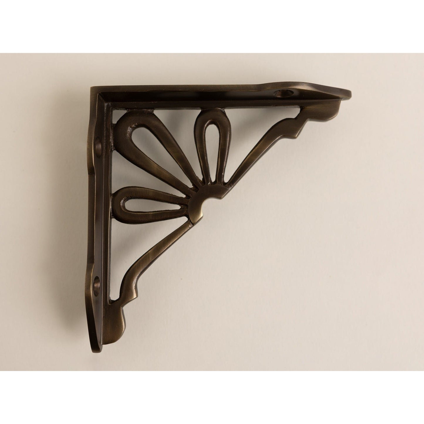 Antique Brass Flower Shelf Brackets - Heavy Duty Solid Brass - Brass bee