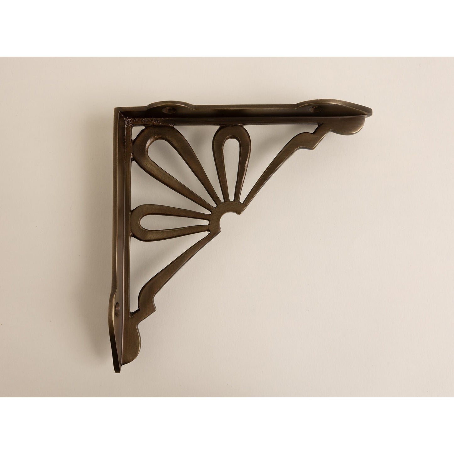 Antique Brass Flower Shelf Brackets - Heavy Duty Solid Brass - Brass bee