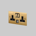 Buster + Punch 2G Uk Plug Socket / Usb Brass