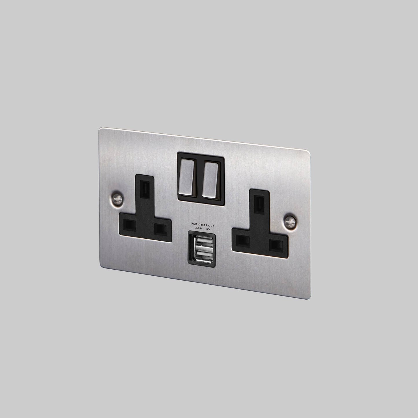 Buster + Punch 2G Uk Plug Socket / Usb Steel