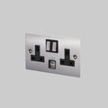 Buster + Punch 2G Uk Plug Socket / Usb Steel