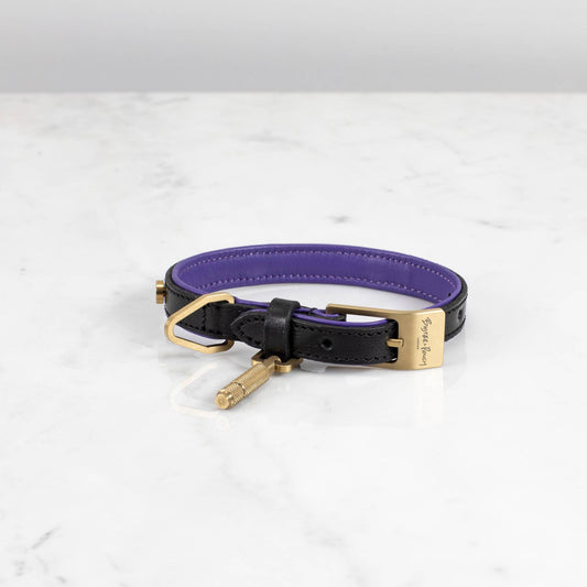 Buster + Punch Dog Collar / Cross / Black / Purple Brass