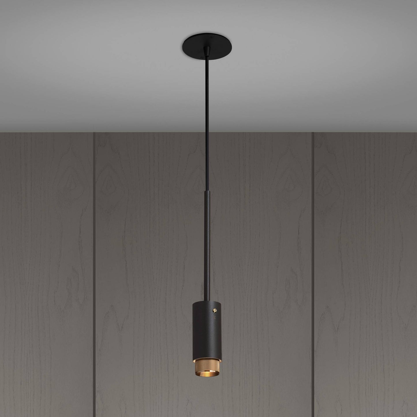 Exhaust Pendant Linear Graphite Brass