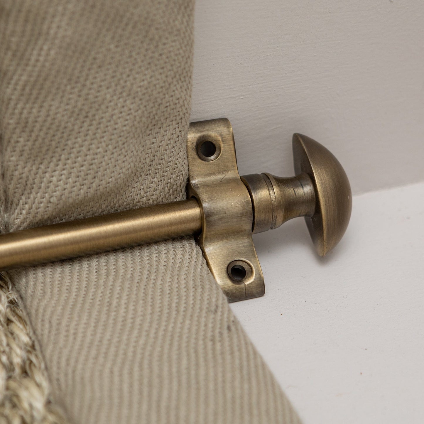 Antique Brass Stair Rods with Mushroom Finials - 725mm