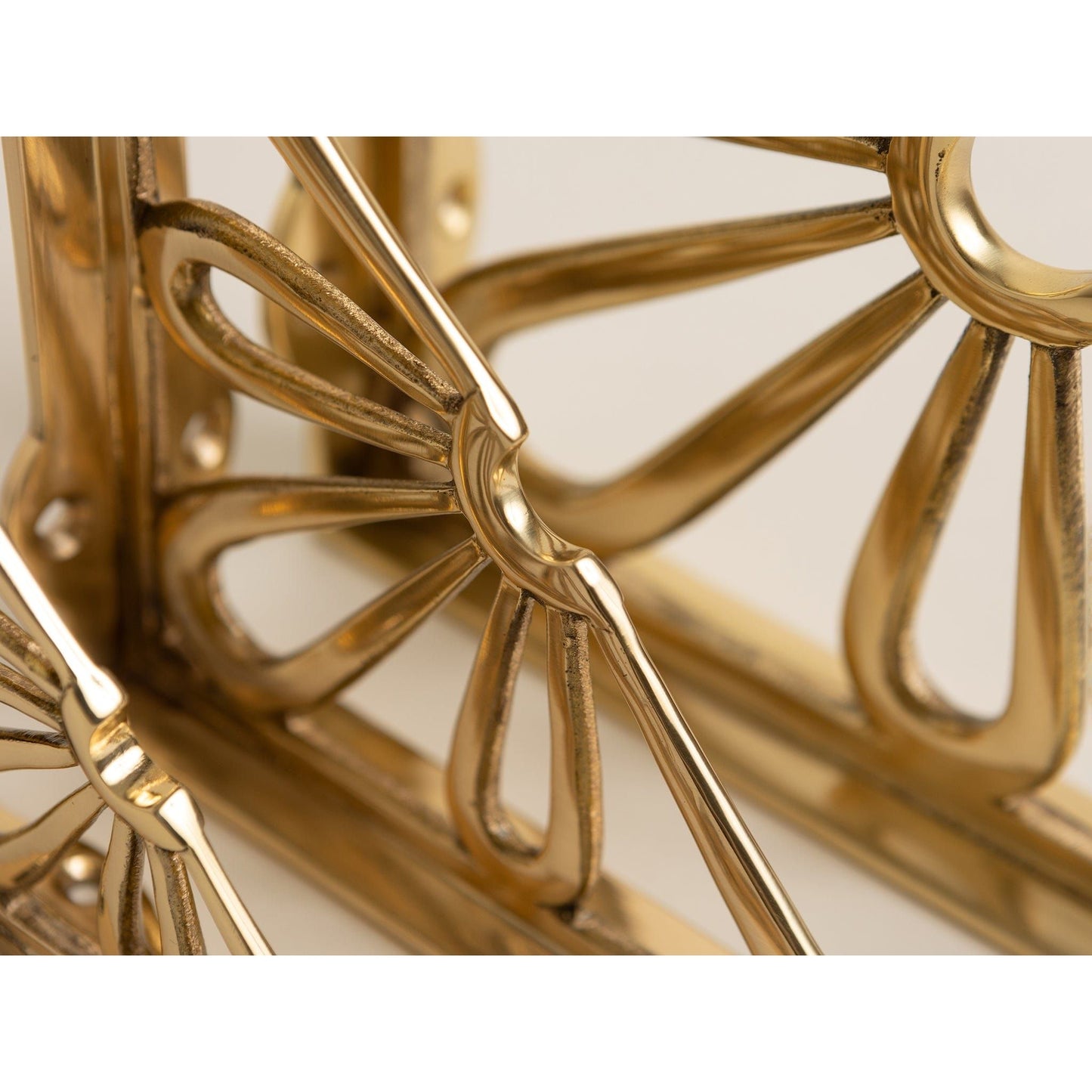 Polished Brass Flower Shelf Brackets - Heavy Duty Solid Brass - Brass bee