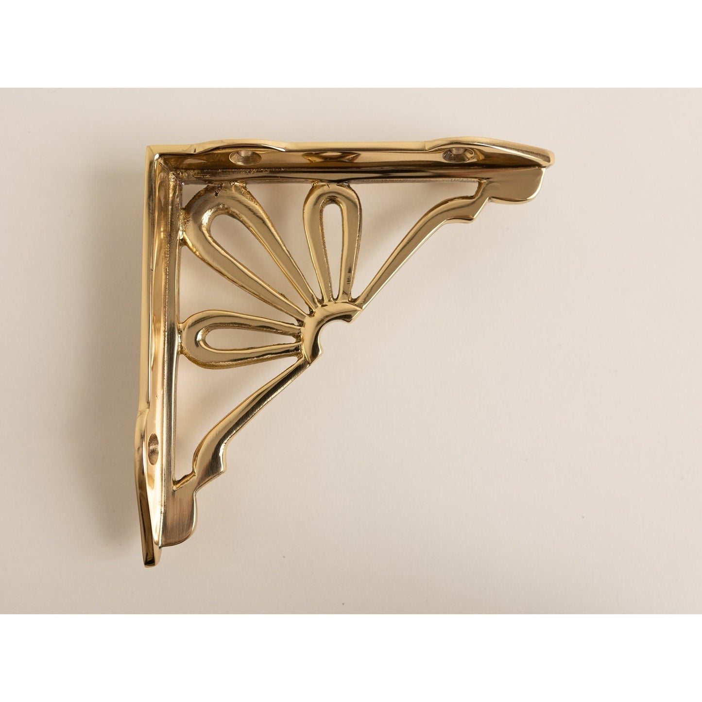 Polished Brass Flower Shelf Brackets - Heavy Duty Solid Brass - Brass bee