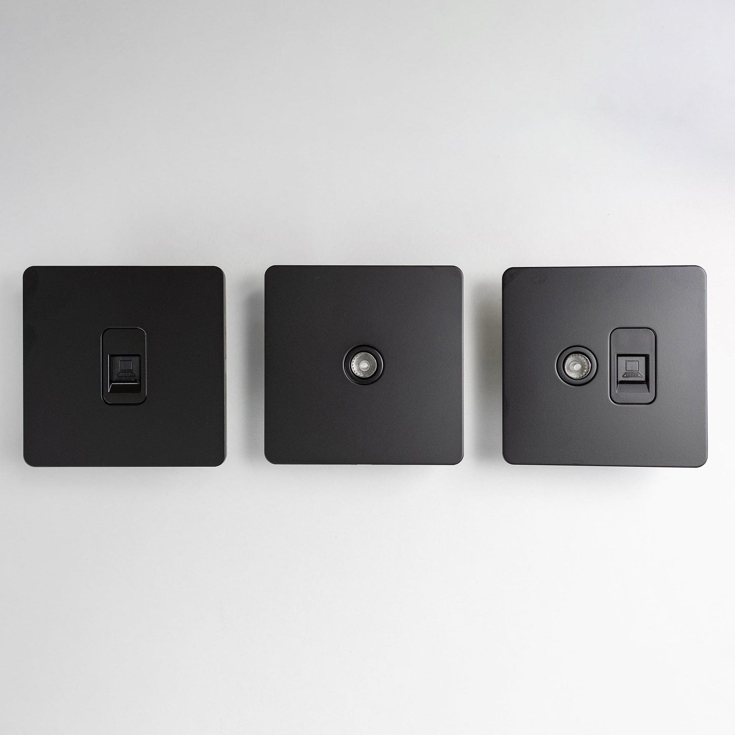 Matte Black Switches and Sockets - Straight Knurled Design