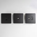 Matte Black Switches and Sockets - Straight Knurled Design
