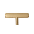 Solid Brass Straight Knurled Kitchen Pull Handles & Knobs - Satin Brass Finish