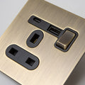 Brass Bee Antique Brass Knurled Switch — Single Dimmer