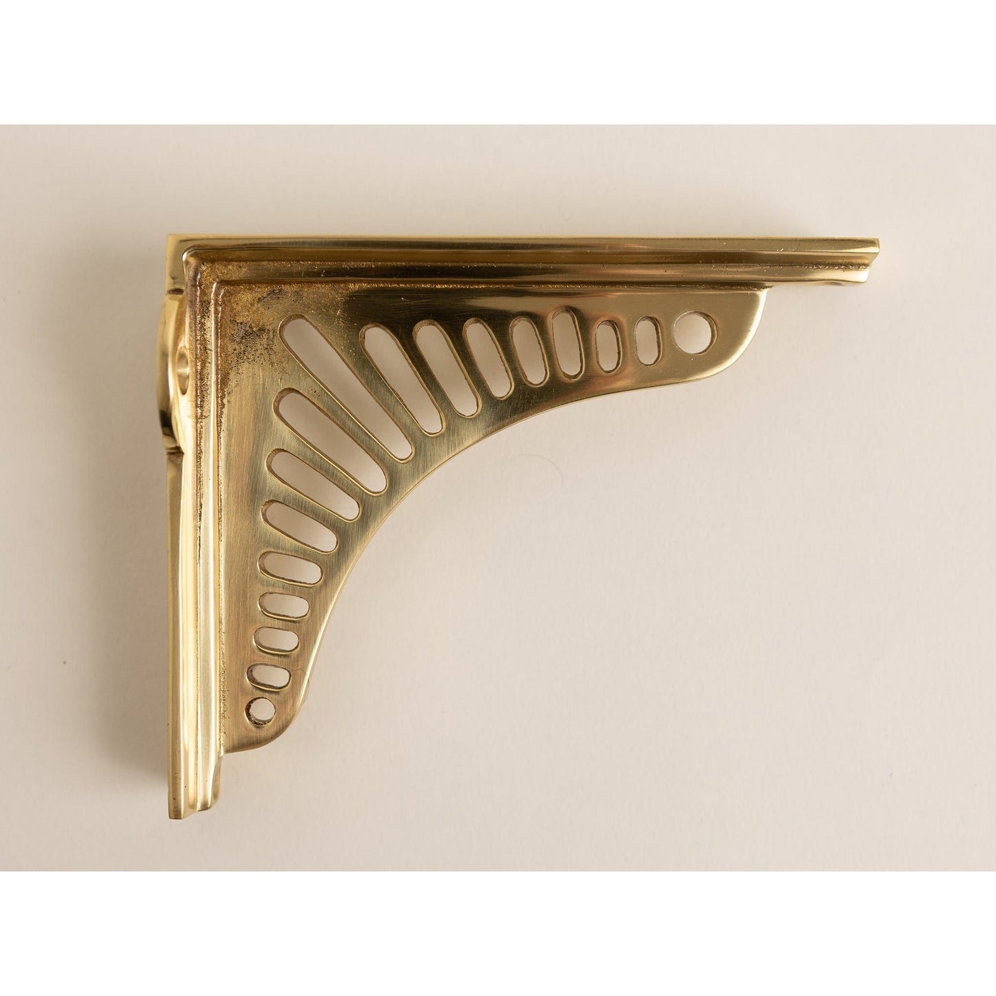 Polished Brass Sunrise Shelf Brackets - Heavy Duty Solid Brass - Brass bee