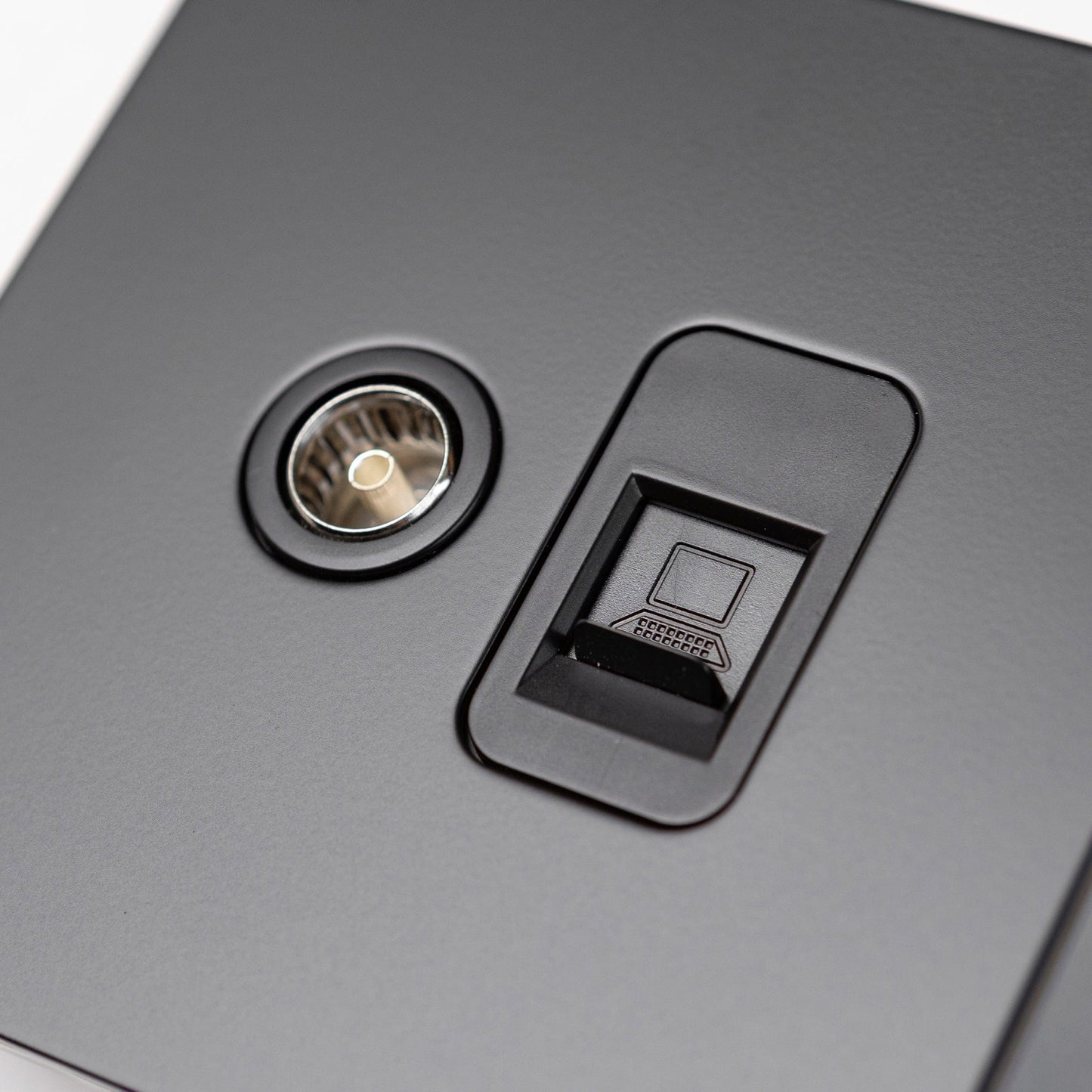 Matte Black Switches and Sockets - Straight Knurled Design