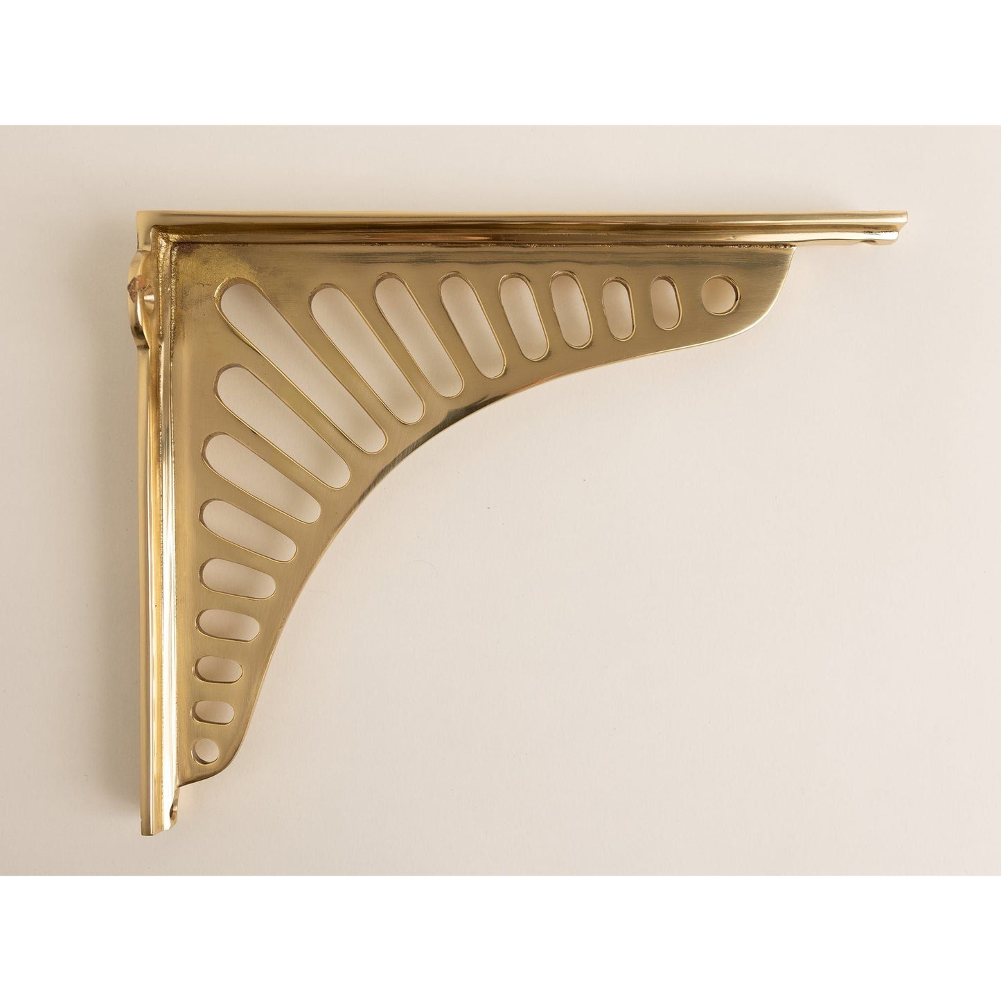 Polished Brass Sunrise Shelf Brackets - Heavy Duty Solid Brass - Brass bee
