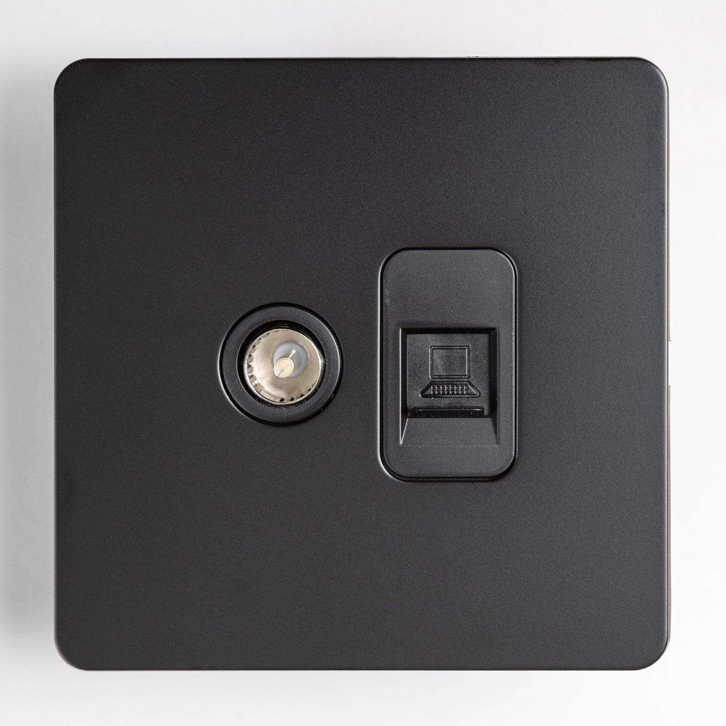 Matte Black Switches and Sockets - Straight Knurled Design