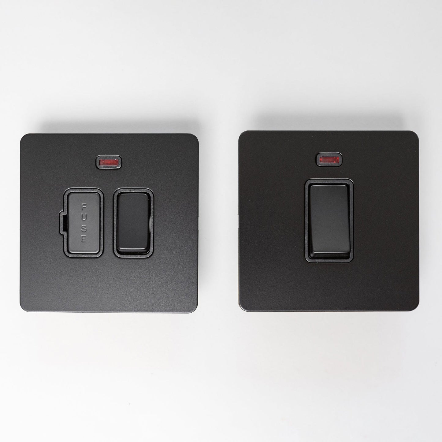 Matte Black Switches and Sockets - Straight Knurled Design