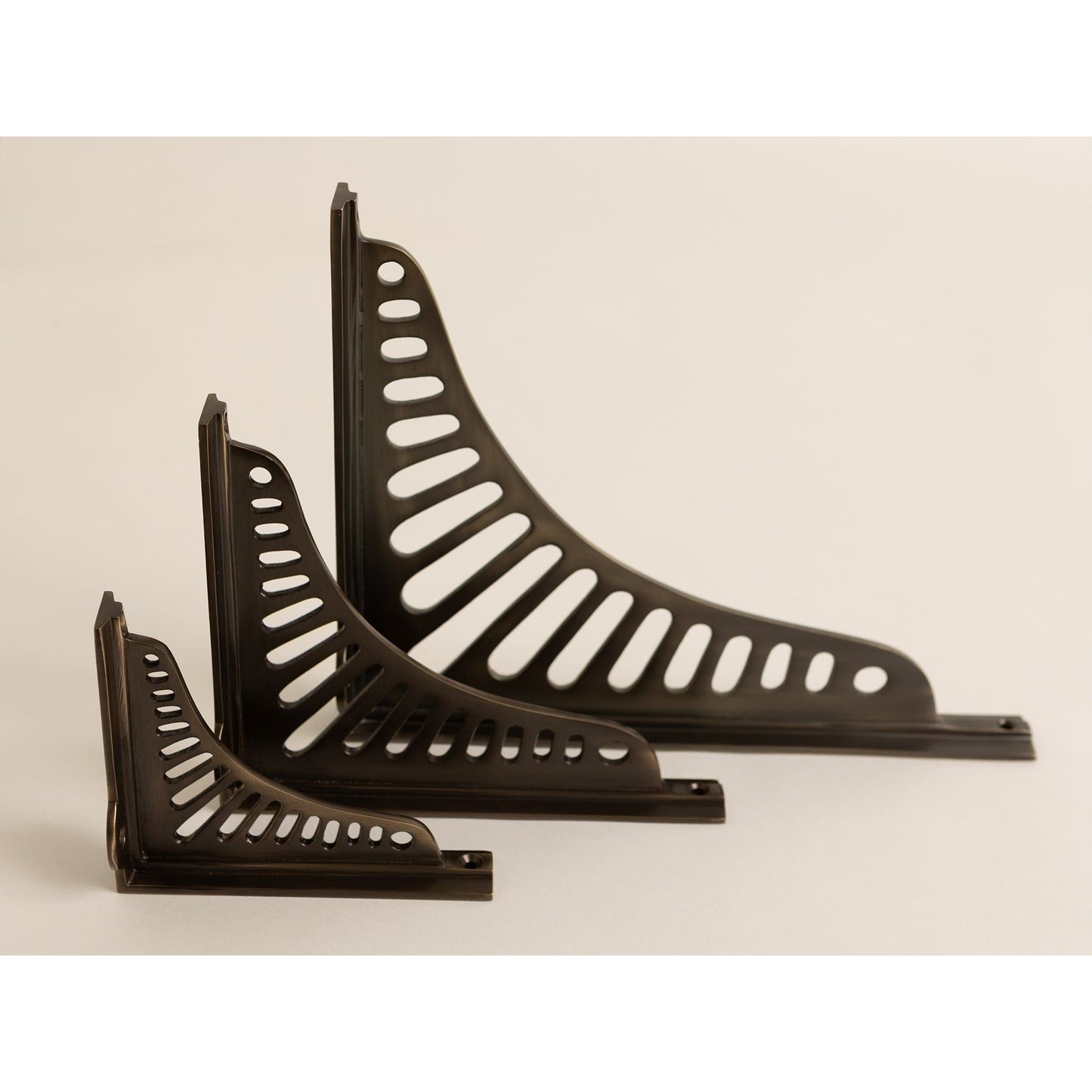 Antique Brass Sunrise Shelf Brackets - Heavy Duty Solid Brass - Brass bee