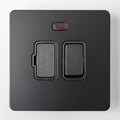 Matte Black Switches and Sockets - Straight Knurled Design