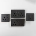 Matte Black Switches and Sockets - Straight Knurled Design