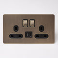 Brass Bee Antique Brass Knurled Switch — Single Dimmer