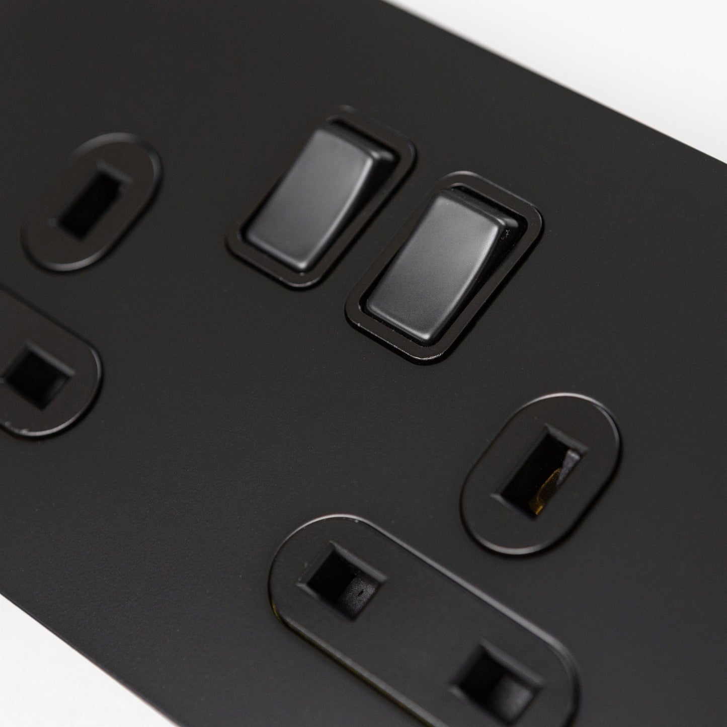 Matte Black Switches and Sockets - Straight Knurled Design