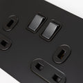 Matte Black Switches and Sockets - Straight Knurled Design