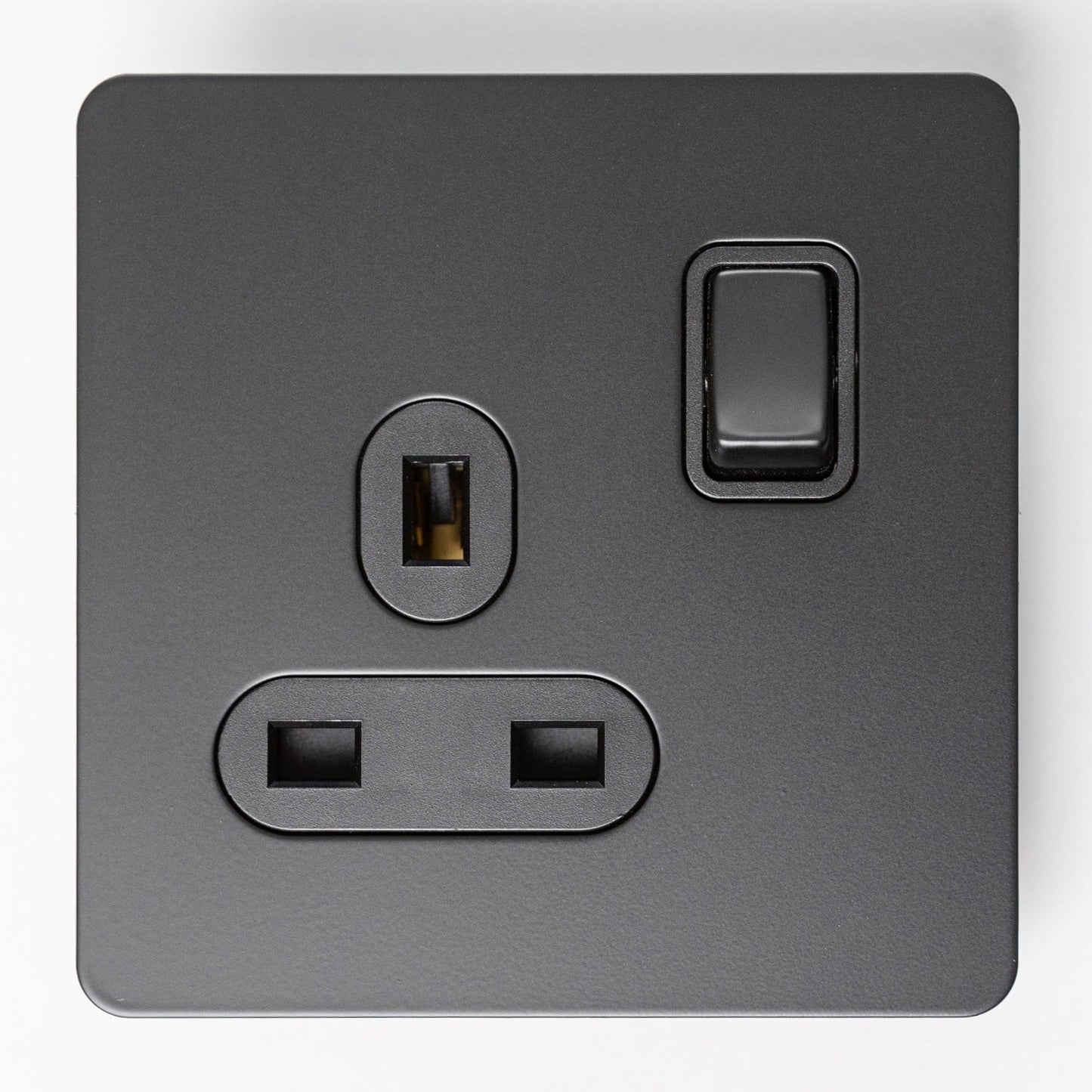 Matte Black Switches and Sockets - Straight Knurled Design