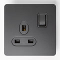 Matte Black Switches and Sockets - Straight Knurled Design