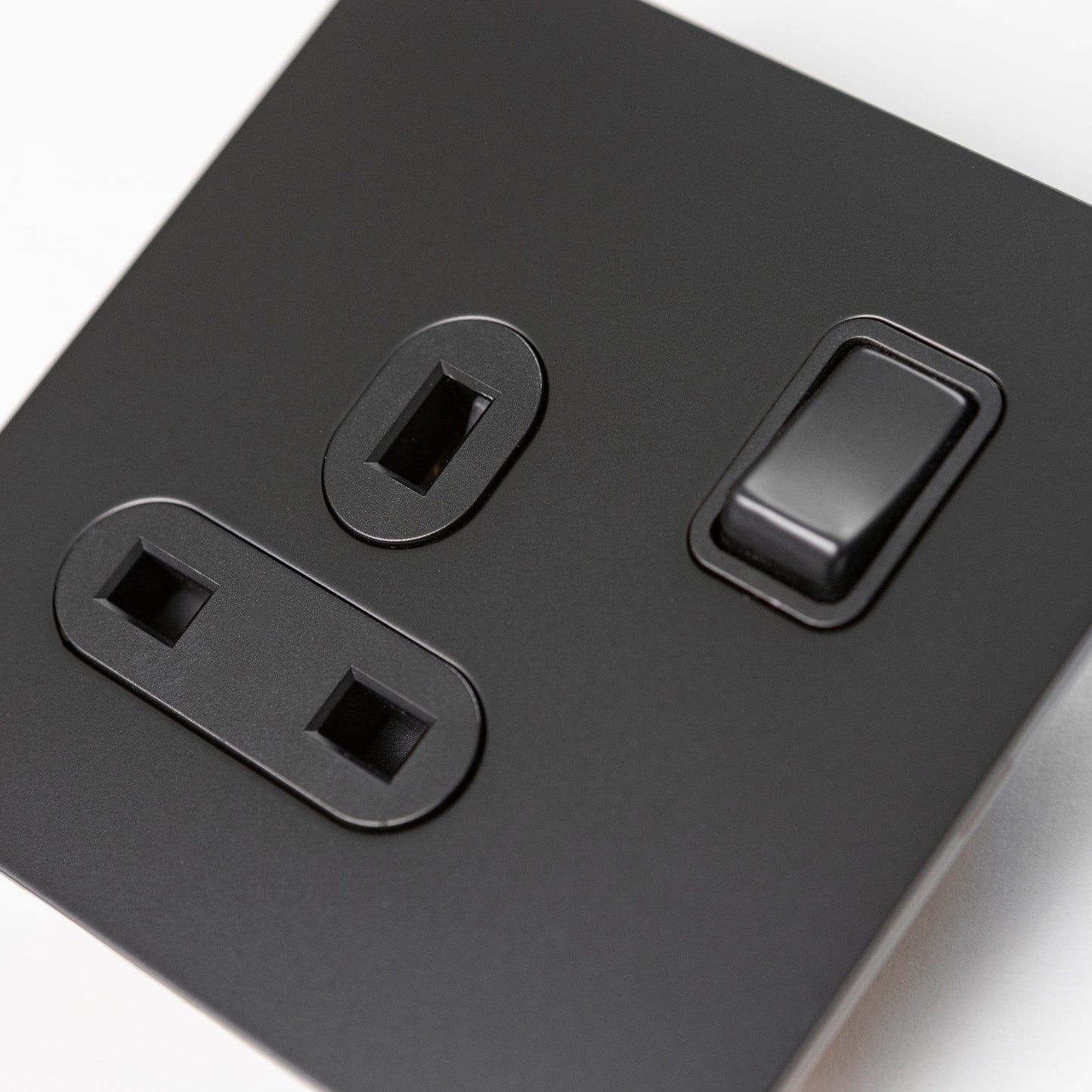 Matte Black Switches and Sockets - Straight Knurled Design