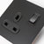 Matte Black / single 13A switched socket