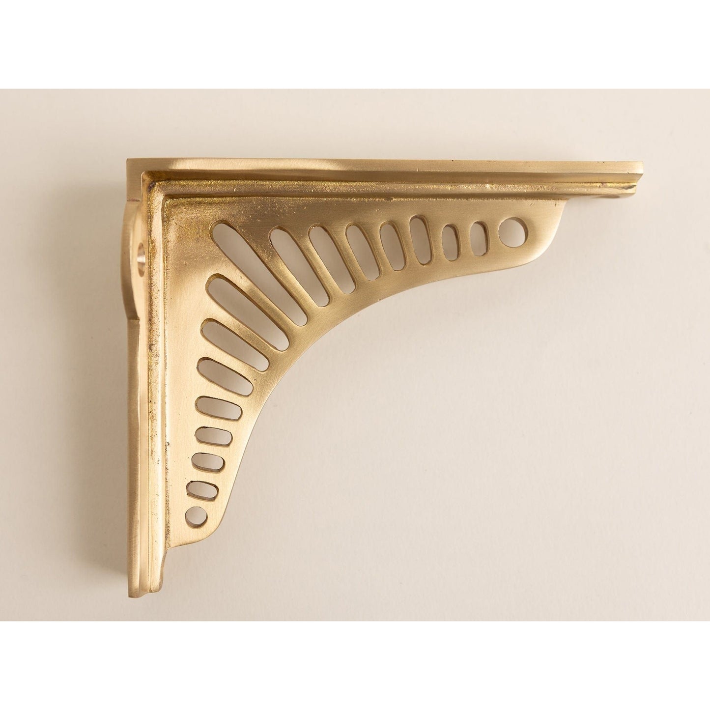 Satin Brass Sunrise Shelf Brackets - Heavy Duty Solid Brass - Brass bee
