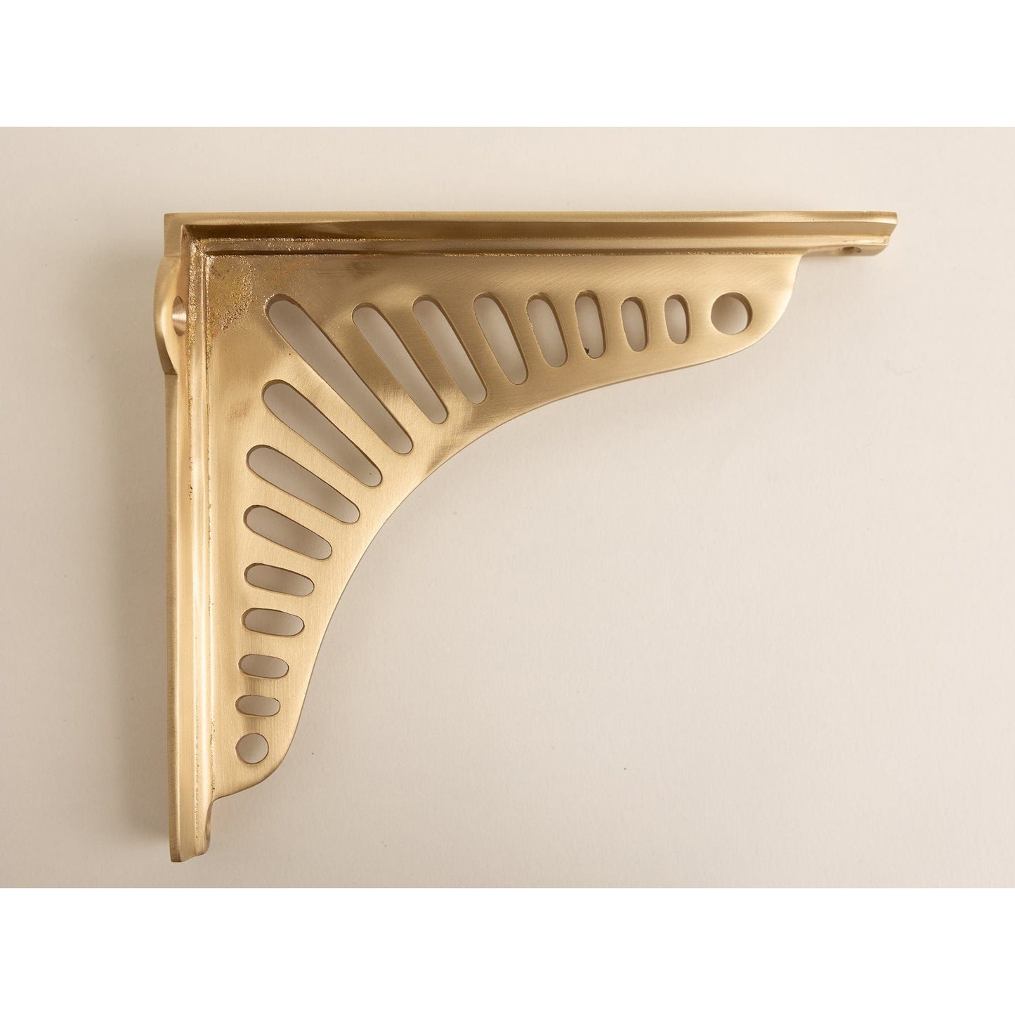 Satin Brass Sunrise Shelf Brackets - Heavy Duty Solid Brass - Brass bee