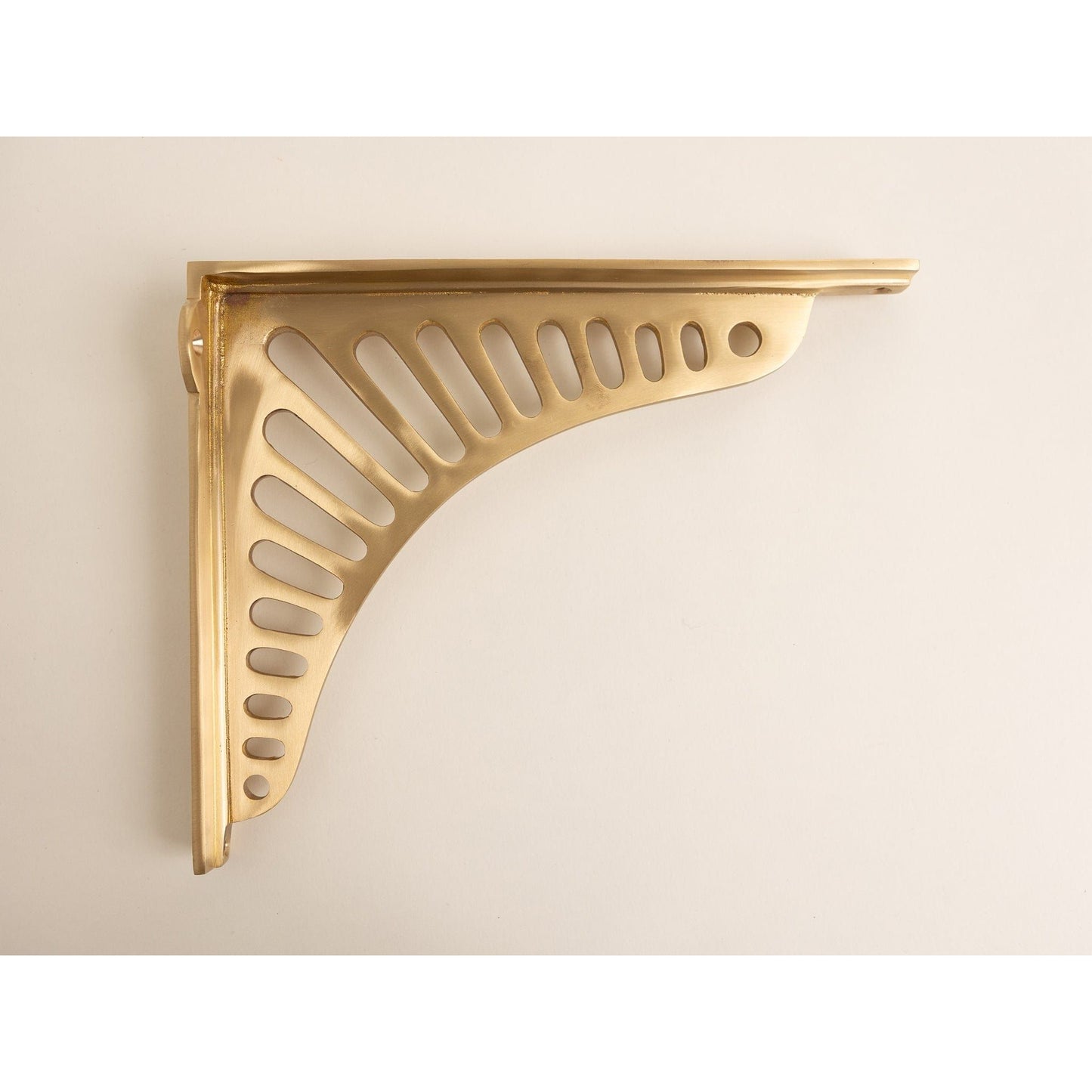 Satin Brass Sunrise Shelf Brackets - Heavy Duty Solid Brass - Brass bee