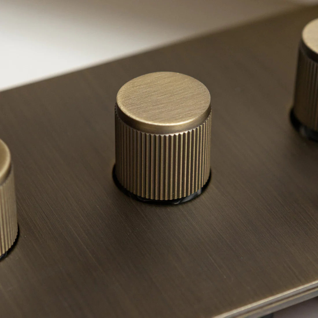 Antique Brass Switches and Sockets - Straight Knurled Design