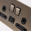 Brass Bee Antique Brass Knurled Switch — Single Dimmer