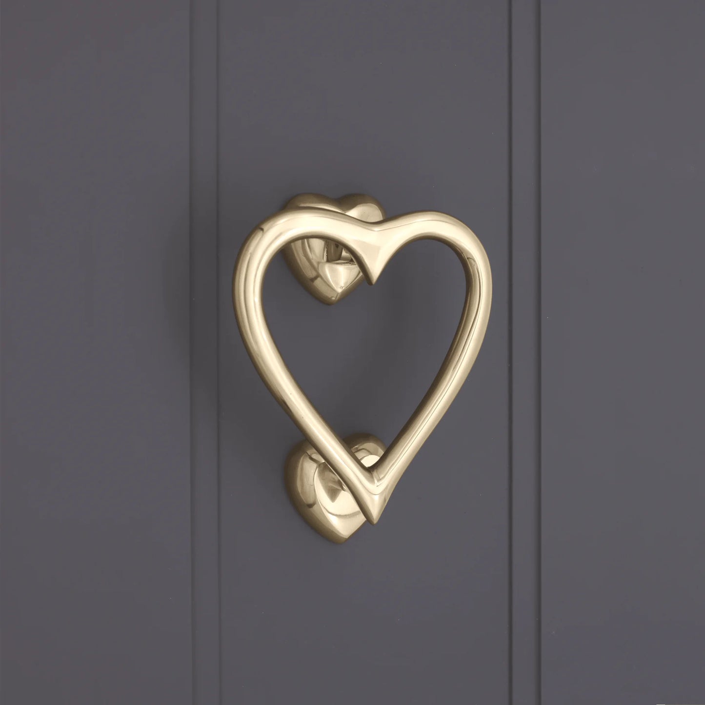 Heart Door Knocker polished brass