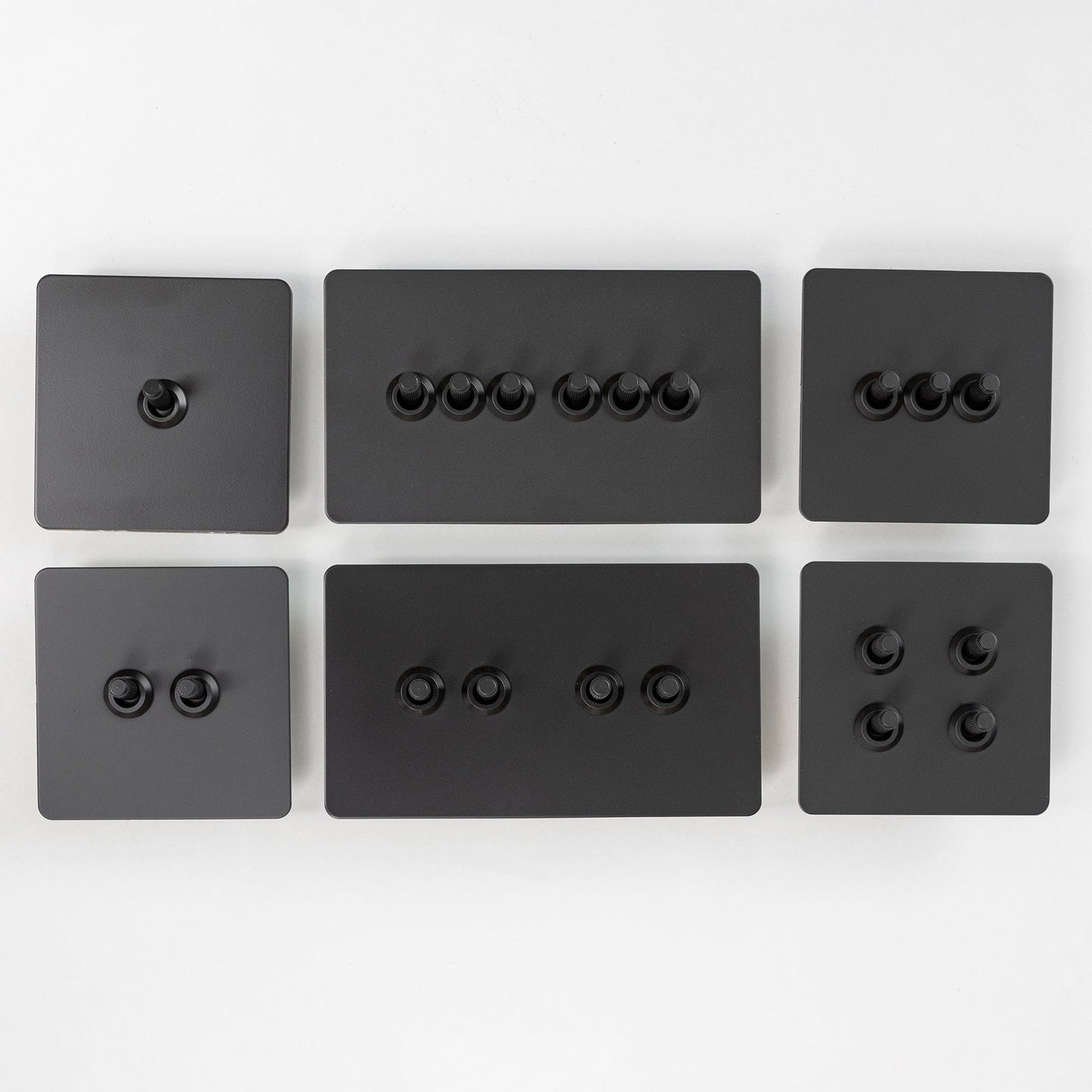 Matte Black Switches and Sockets - Straight Knurled Design