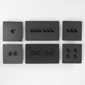 Matte Black Switches and Sockets - Straight Knurled Design