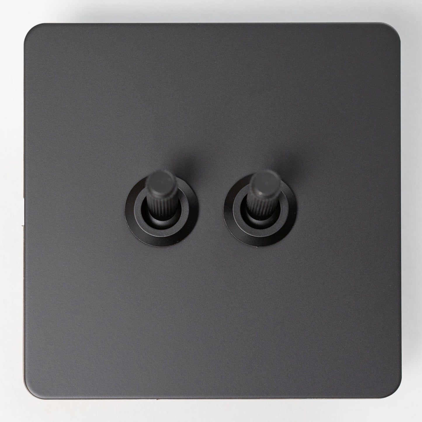 Matte Black Switches and Sockets - Straight Knurled Design
