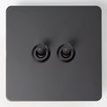 Matte Black Switches and Sockets - Straight Knurled Design