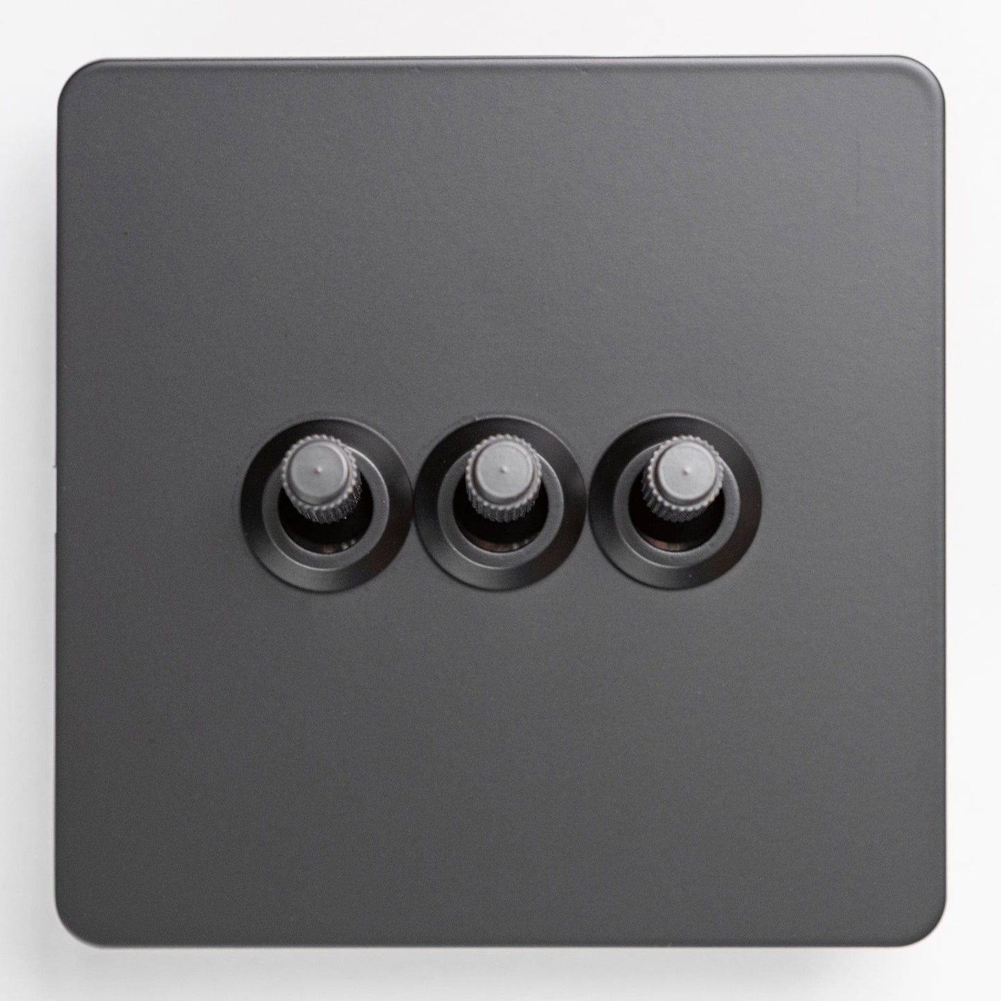 Matte Black Switches and Sockets - Straight Knurled Design