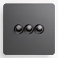 Matte Black Switches and Sockets - Straight Knurled Design